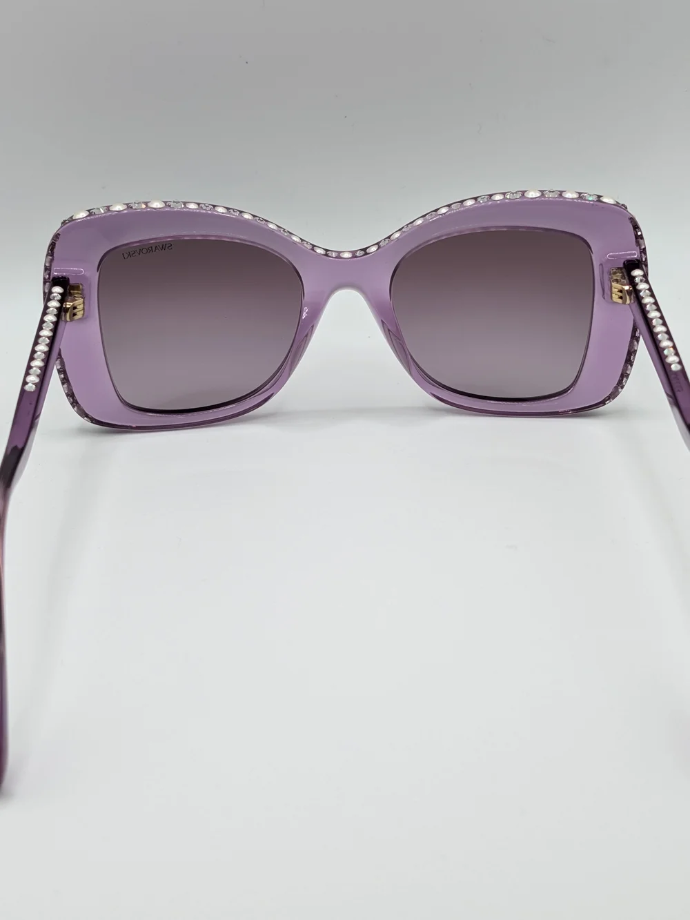 NWT Swarovski 0SK6062U Crystal Pearl Sunglasses in Transparent Amethyst Purple